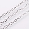 Tarnish Resistant 304 Stainless Steel Cable Chains, Unwelded, with Spool, Flat Oval, Stainless Steel Color, 7x4x1mm, about 32.8 Feet(10m)/roll