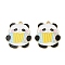 Alloy Enamel Pendants, Golden, Panda Charm, Gold, 32x28x1mm, Hole: 1.6mm