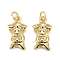 Brass Pendants, Long-Lasting Plated, Boy, Real 18K Gold Plated, 14x8x3mm, Jump Ring: 5x0.7mm, Inner Diameter: 3.5mm