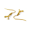 304 Stainless Steel Earring Hooks, with Ice Pick Pinch Bails, Golden, 27.5x21mm, 21 Gauge, Pin: 0.7mm and 0.5mm(for half dirlled beads)