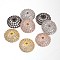 Apetalous Half Round/Dome Brass Micro Pave Cubic Zirconia Bead Caps, Mixed Color, 11x3mm, Hole: 1mm