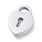 Non-Tarnish 304 Stainless Steel Pendants, Laser Cut, Heart Lock, Stainless Steel Color, 11.7x8.7x1.7mm, Hole: 2.5x3.5mm