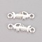 Tibetan Style Alloy Links Connectors, Cadmium Free & Nickel Free & Lead Free, Fish Bone, Silver, 19x6.5x1.5mm, Hole: 2mm