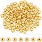 UNICRAFTALE about 100pcs Golden Round Textured Spacer Beads 304 Stainless Steel Loose Beads Hypoallergenic Metal Stripe Bead Spacer for DIY Bracelet Necklace Jewelry Making