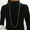 Fashionable Glass & Plastic Imitation Pearl Round Teardrop Beaded Long Necklaces for Women, Sky Blue, 39.76 inch(101cm)