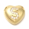 Rack Plating Brass Micro Pave Cubic Zirconia Pendants, Cadmium Free & Lead Free, Heart with Letter A~Z Charms, Real 18K Gold Plated, Letter S, 14.5x16x6mm, Hole: 3mm