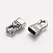 304 Stainless Steel Cord Ends, End Caps, For Leather Cord Bracelets Jewelry Making, Antique Silver, 28.5x14x7.5mm, Hole: 5x12mm