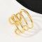 304 Stainless Steel Cuff Rings, Golden, 16mm, US Size 8 1/2(18.5mm)