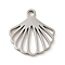 Non-Tarnish 201 Stainless Steel Pendants, Shell, Stainless Steel Color, 13.5x12.5x1mm, Hole: 1.4mm