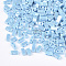 2-Hole Opaque Glass Seed Beads, Lustered, Rectangle, Light Sky Blue, 4.5~5.5x2x2~2.5mm, Hole: 0.5~0.8mm
