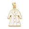 Rack Plating Brass Enamel Pendants, Lead Free & Cadmium Free, Long-Lasting Plated, Overcoat Charm, Real 18K Gold Plated, 21.5x15x2mm, Hole: 3.5x6mm