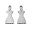 Non-Tarnish 201 Stainless Steel Pendants, Laser Cut, Dress, Stainless Steel Color, 19x8x1mm, Hole: 1.4mm