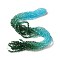 Transparent Glass Bead Strands, Segmented Multi-color Beads, Triangle, Teal, 4.5x4x3.5mm, Hole: 1mm, about 134~137pcs/strand, 13.27~13.39''(33.7~34cm)