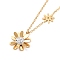Crystal Rhinestone Flower Pendant Necklace, Ion Plating(IP) 304 Stainless Steel Jewelry for Women, Golden, 17.91 inch(45.5cm)