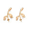 Brass Peg Bails Pendants, Cadmium Free & Nickel Free & Lead Free, Leaf, Golden, 23x14x3.5mm, Hole: 1.8mm, Pin: 0.8mm