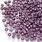 8/0 Baking Paint Glass Round Seed Beads, Purple, 3~3.5x2mm, Hole: 1~1.2mm, about 10000pcs/pound