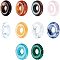 NBEADS 10 Pcs 10 Styles Natural Circle Donut Gemstone Charms, 18mm Dyed Flat Round Mixed Natural and Synthetic Donut Stone Beads Pendants Natural Stone Pendant for Jewelry Making, Hole: 5.5mm