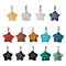 14Pcs 14 Styles Star Gemstone Pendants, with Platinum Tone Brass Loops, 22~23x20~24x5~7mm, Hole: 2x7mm, 1pc/style