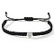 304 Stainless Steel Heart with Letter Bead Braided Bead Bracelets, Adjustable Nylon Cord Braided Bracelets for Couple Friendship, Platinum, Letter W, 7-7/8 inch(20cm), Inner Diameter: 11 inch(28cm)