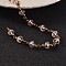 Handmade Glass Beaded Chains for Necklaces Bracelets Making, with Brass Beads and Brass Eye Pin, Unwelded, Pink, 39.3 inch, 1m/strand
