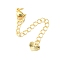 Rack Plating Brass Ends with Chain and Lobster Claw Clasps, Long-Lasting Plated, Lead Free & Cadmium Free, Heart, Golden, 75mm