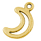 Tibetan Style Alloy Pendants, Moon, Antique Golden, Lead Free & Cadmium Free, 17x11x1mm, Hole: 1.5mm