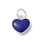 S925 Sterling Silver Pendant, with Enamel, Dark Blue, 10.5x10x3mm