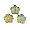 Transparent Glass Beads, Star, Baking Paint, Olive, 14x15x5mm, Hole: 1.2mm