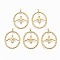 Brass Pendants, Oval with Bird, Nickel Free, Real 18K Gold Plated, 26x19x3mm, Hole: 1.5mm