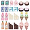 SUNNYCLUE 72Pcs 12 Styles Ice Cream Resin Charms Sweet Food Cabochons Flatback Milk Juice Chocolates Coffee Cabochon 3D Drinks Cabochons for Embellishments Flat Back Scrapbooking Deco Supply