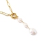 Natural Baroque Pearl Pendant Necklaces, with Brass Paperclip Chains and Spring Ring Clasps, Golden, 17.2 inch(43.7cm)