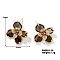 Fashionable and Elegant Floral Shaped Stud Earrings with Rhinestones, Platinum, Black, Flower, 26x25mm