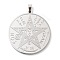 Anti-Tarnish 304 Stainless Steel Pendants, Laser Cut, Flat Round with Tetragrammaton Charm, Stainless Steel Color, 37.5x35x1mm, Hole: 4.5x2.5mm