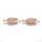 304 Stainless Steel Box Clasps, Multi-Strand Clasps, Horse Eye, Rose Gold, 21.5x7x4mm, Hole: 1mm