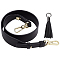 1Pc PU Leather Bag Straps, with Alloy & Iron Swivel Clasp, 1Pc PU Leather Tassel Big Pendant Decoration, Black, Bag Straps: 795x42x14mm, Pendant Decoration: 127mm