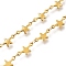 304 Stainless Steel Star Link Chains, with Spool, Soldered, Golden, Star: 12.5x6x1mm, Link: 3.5x2x0.2mm, about 16.4 Feet(5m)/roll