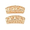 Hollow Out Brass Tube Beads, Cadmium Free & Nickel Free & Lead Free, Curved Tube, Real 18K Gold Plated, 29x12.5x10mm, Hole: 7.5x5.5mm