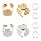 4Pcs 2 Colors 304 Stainless Steel Open Cuff Finger Ring Cabochon Settings, Bezel Cup Ring Settings, Flat Round, Golden & Stainless Steel Color, Inner Diameter: 17mm, Tray: 17mm, 2Pcs/color