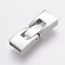 Tarnish Resistant 304 Stainless Steel Fold Over Clasps, Rectangle, Stainless Steel Color, 26.5x9.5x5mm, Hole: 3x8mm