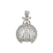 Brass Micro Pave Cubic Zirconia Pendants, Cadmium Free & Lead Free, Ladybug, Platinum, 25.5x19x5.5mm, Hole: 4.5x3.5mm