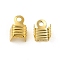 304 Stainless Steel Folding Crimp Ends, Fold Over Crimp Cord Ends, Golden, 7.5x5x4mm, Hole: 1.4mm, Inner Diameter: 4mm