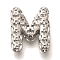 Brass Pendants, Hollow Letter Charms, Rack Plating, Long-Lasting Plated, Cadmium Free & Lead Free, Letter M, 21.5x17.5x6.5mm, Hole: 5x2.7mm