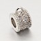 Brass Micro Pave Cubic Zirconia Tube Bails, Loop Bails, Clear, Lead Free, Inner Diameter: Cadmium Free, Platinum, 7.5x4.5x5.5mm, Hole: 0.5mm, Inner Diameter: 2.5mm