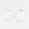 Steel & Brass Wire Pendants, Flat Round, Golden, 42~43x37~40x0.5mm, Hole: 1mm