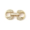 Brass Micro Pave Clear Cubic Zirconia Fold Over Clasps, Cadmium Free & Nickel Free & Lead Free, Oval, Real 18K Gold Plated, 21mm