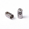 Brass Cord Ends, Nickel Free, Platinum, 4.5x2.1mm, Hole: 1mm, Inner Diameter: 1.5mm
