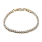 Brass Micro Pave Clear Cubic Zirconia Tennis Bracelet, Link Chain Bracelets, Long-Lasting Plated, Golden, 6-7/8 inch(17.5cm)