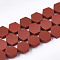 Spray Painted Non-magnetic Synthetic Hematite Beads Strands, Hexagon, Red, 8.5x8x3mm, Hole: 1mm, about 45pcs/strand, 15.7 inch