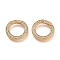 Brass Micro Pave Cubic Zirconia Spring Gate Rings, O Rings, Golden, Clear, 19.5x3mm, Inner Diameter: 12.5mm