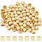 CREATCABIN 100Pcs Real 18K Gold Plated Brass Beads Cube Spacer Beads Square Smooth Beads Gold Stackable Metal Mini Beads Cornerless Beads for Summer Hawaii Bracelet Necklace DIY Jewelry Making 4mm
